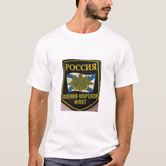 Camiseta emblema naval da bandeira da frota do russo