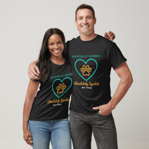 Camiseta Emblema Oficial de Pet Resgatado Adotado Amado e M