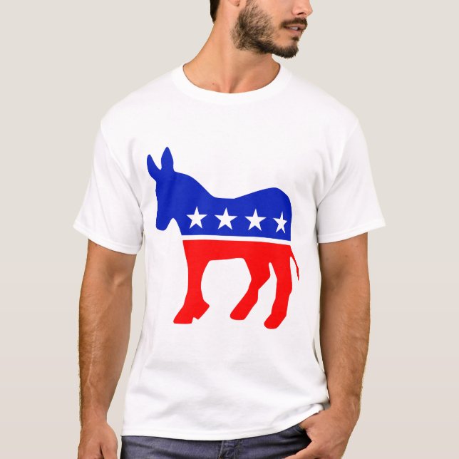 Camiseta Emblema Político do Partido Democrático (Donkey) (Frente)