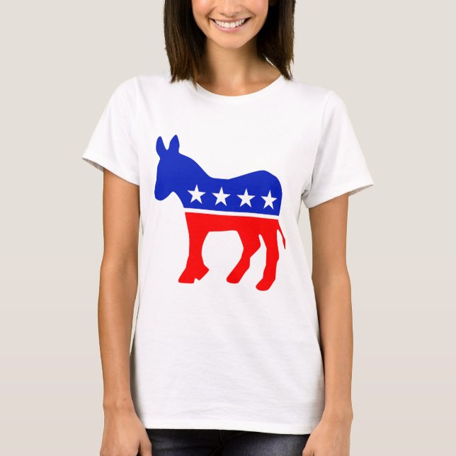 Camiseta Emblema Político do Partido Democrático (Donkey) (Frente)