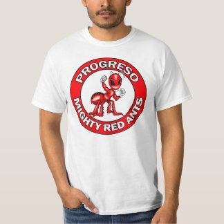 Camiseta Emblema redondo das formigas vermelhas de Progreso