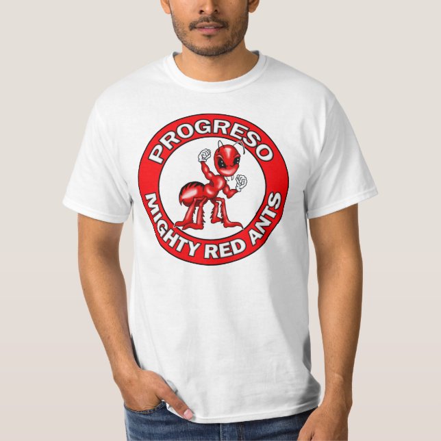 Camiseta Emblema redondo das formigas vermelhas de Progreso (Frente)