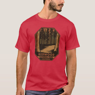 Camiseta Emblema Retroativo Mínimo do Parque Nacional Redwo