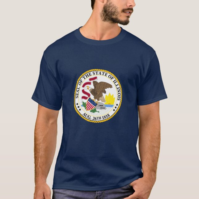 Camiseta Emblema T-Shirt do Estado de Illinois (Frente)