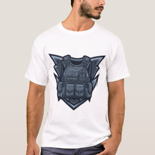 Camiseta Emblema Tático no Peito de Soldado
