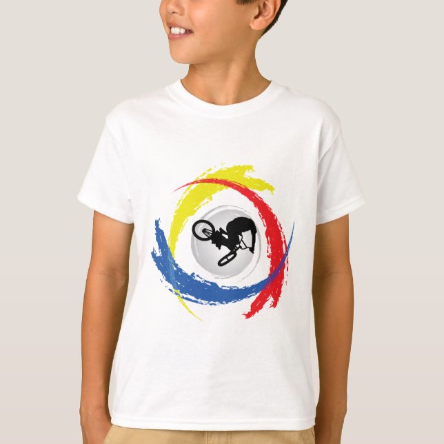 Camiseta Emblema Tricolor de BMX (Frente)