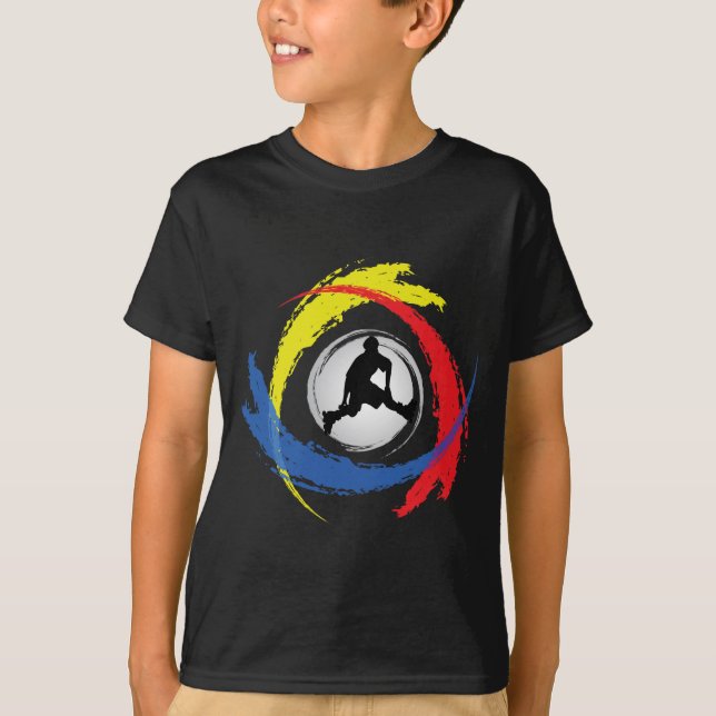 Camiseta Emblema Tricolor de Rollerblading (Frente)