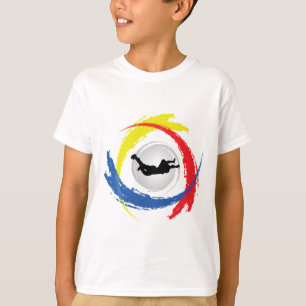 Camiseta Emblema Tricolor de Skydiving