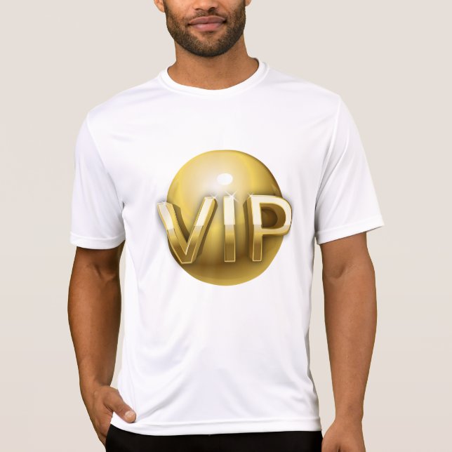 Camiseta Emblema VIP Ouro 3D de Luxo (Frente)