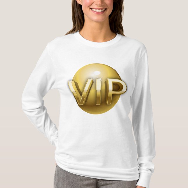 Camiseta Emblema VIP Ouro 3D de Luxo (Frente)
