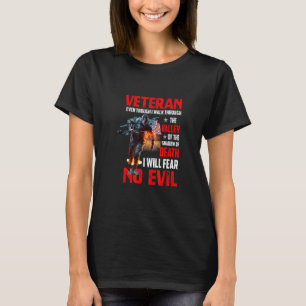 Camiseta Embora Eu Caminhe Através Do Vete Militar Do Vale