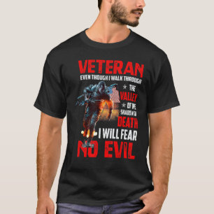 Camiseta Embora eu caminhe por um veterano militar