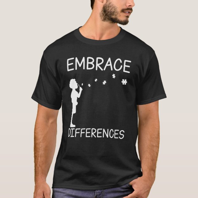 Camiseta Embrace Differences Support Autism Awareness Day (Frente)