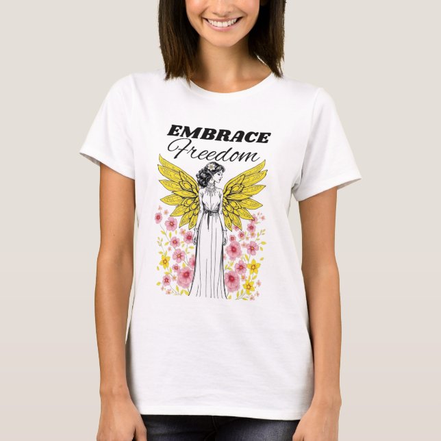 Camiseta Embrace Freedom Angel Wings (Frente)