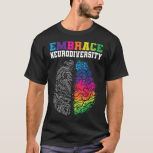 Camiseta Embrace Neurodiversity Autism ADHD ASD Rainbow Bra