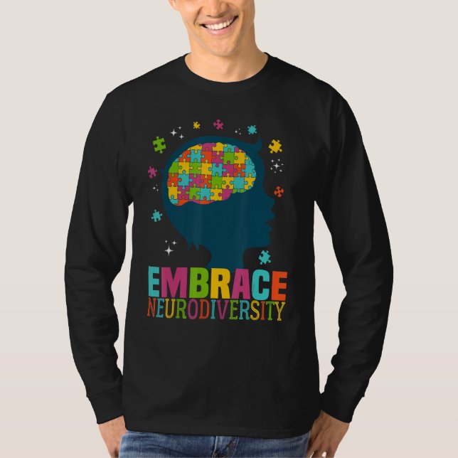 Camiseta Embrace Neurodiversity Autism Awareness ASD Neurod (Frente)