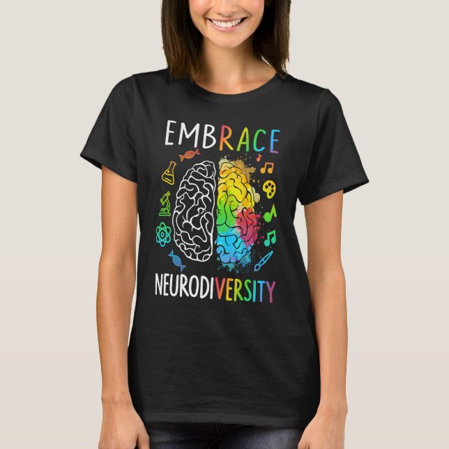 Camiseta Embrace Neurodiversity Brain Autism Awareness Puzz (Frente)