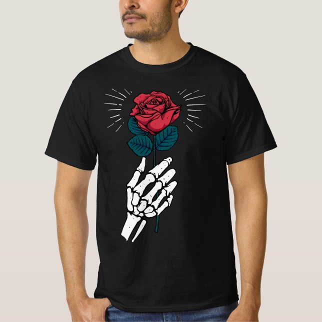 Camiseta Embraço do esqueleto: A Rosa Streewear (Frente)