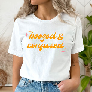 Camiseta Embriagada & Confusa Groovy Rosa Laranja Despedida