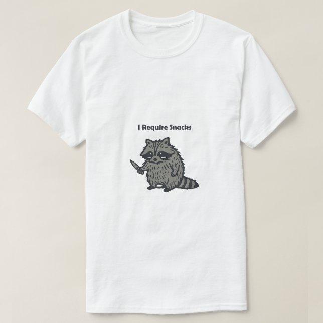 Camiseta Embroidered I Require Snacks funny cozy (Frente do Design)