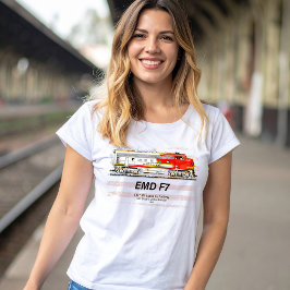 Camiseta EMD F7 Santa Fe Warbonnet com Bandeira Americana.