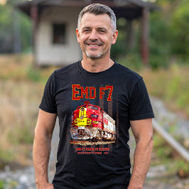 Camiseta EMD F7 Santa Fe Warbonnet com Bandeira Americana.