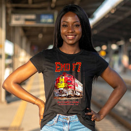 Camiseta EMD F7 Santa Fe Warbonnet com Bandeira Americana.