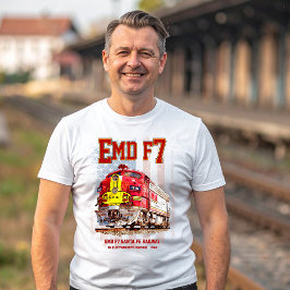 Camiseta EMD F7 Santa Fe Warbonnet com Bandeira Americana.