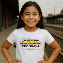 Camiseta EMD SD40-2 Locomotiva Diesel. bandeira americana