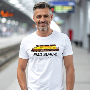 Camiseta EMD SD40-2 Locomotiva Diesel. União do Pacífico