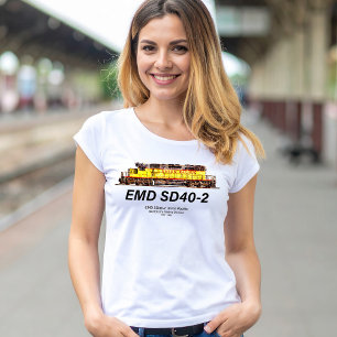 Camiseta EMD SD40-2 Locomotiva Diesel. União do Pacífico
