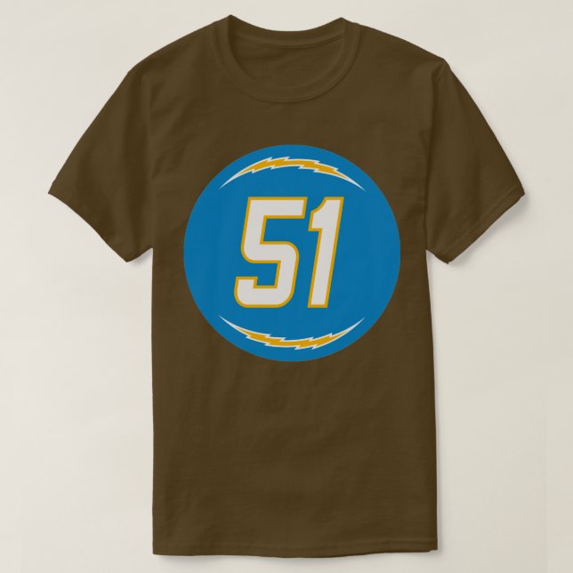 Camiseta Emeke Egbule Número 51 Jersey Los Angeles Chargers (Frente do Design)