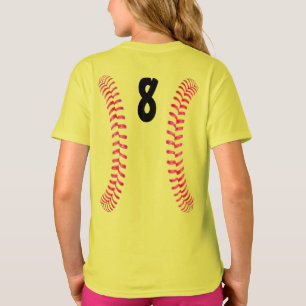 Camiseta Emendas do softball de Fastpitch com número do