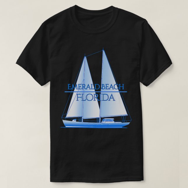 Camiseta Emerald Beach Florida Coastal Náutica Sai à vela (Frente do Design)