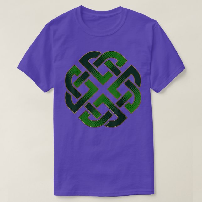 Camiseta Emerald Green Celtic Gaelic Knot Para Ruas (Frente do Design)