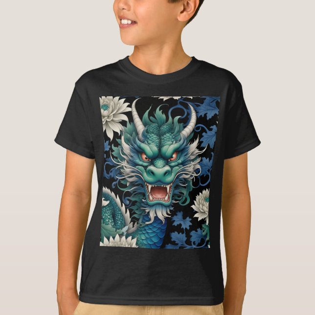 Camiseta Emerald Green Dragon Impressão T-Shirt (Frente)