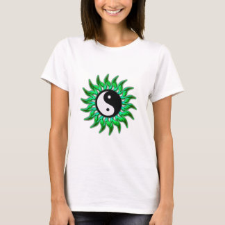 Camiseta Emerald Green Flaming Yin Yang Sun