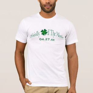 Camiseta Emerald Green, White Shamrock com sorte no Teto do