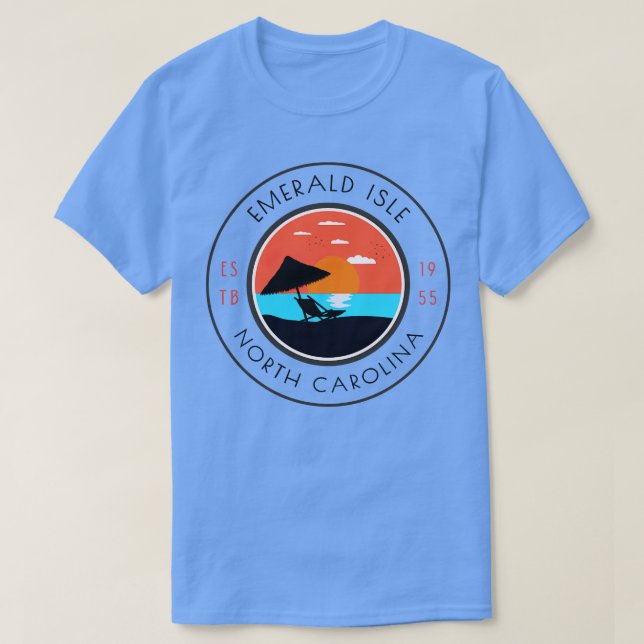Camiseta Emerald Isle NC para a Relaxação Summertime (Frente do Design)