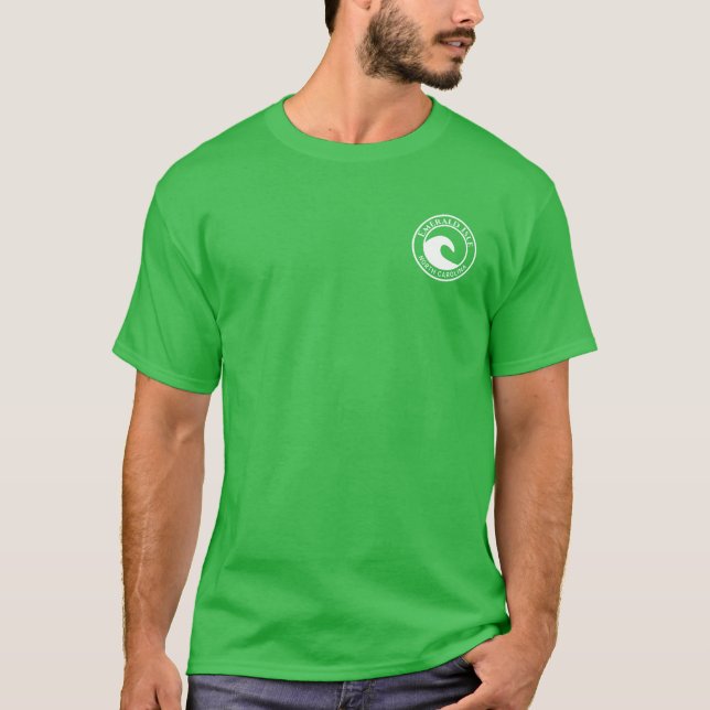 Camiseta Emerald Isle White Ocean Wave Circle Design (Frente)