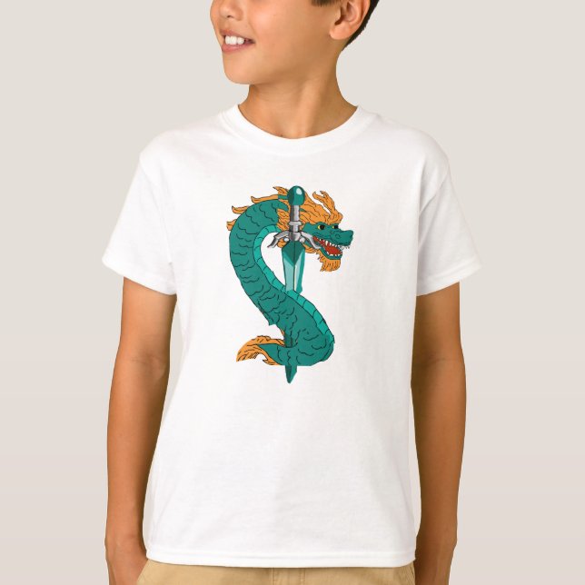 Camiseta Emerald Wave Dragon Guardian (Frente)