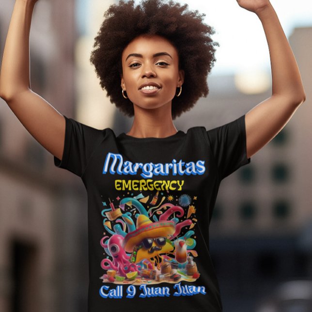 Camiseta Emergência Sombrero e Óculos Solares Margarita (Criador carregado)