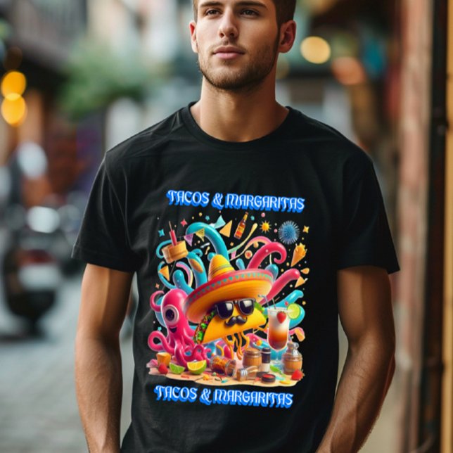 Camiseta Emergência Sombrero e Óculos Solares Margarita (Criador carregado)