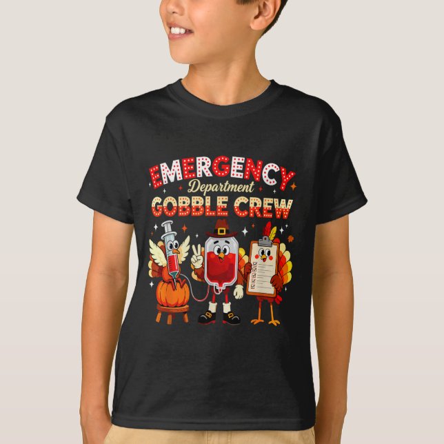 Camiseta Emergency Department Gobble Crew Thanksgiving Nurs (Frente)