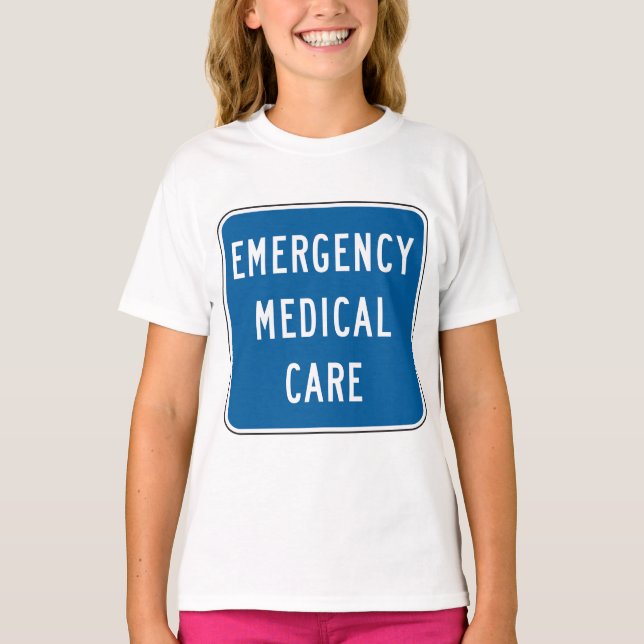 Camiseta Emergency Medical Care Road Sign (Frente)