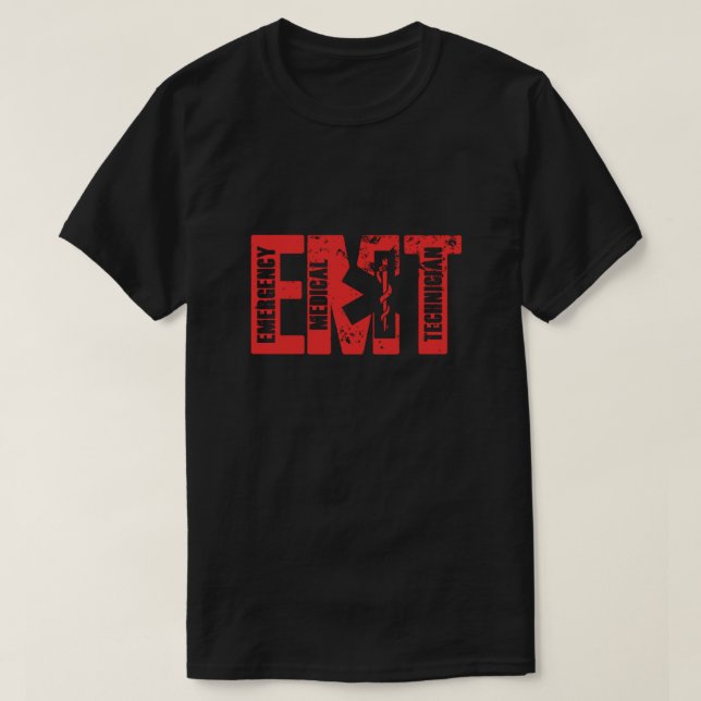 Camiseta Emergency Meidical Technician EMT EMS Doctor Param (Frente do Design)