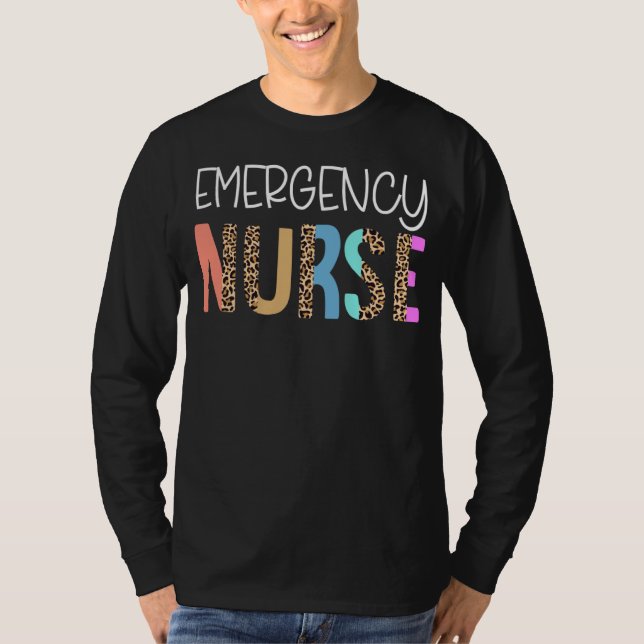 Camiseta Emergency Nurse Bohemian Cheetah Leopard Print Pat (Frente)