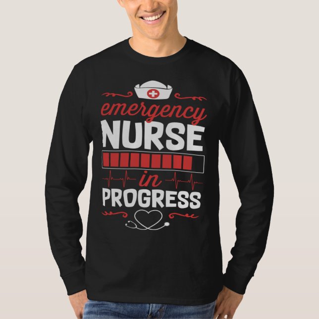 Camiseta Emergency Nurse In Progress Nursing School Student (Frente)