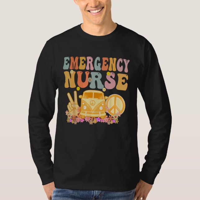 Camiseta Emergency Nurse Week Groovy Appreciation Day For W (Frente)