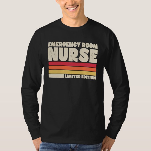 Camiseta Emergency Room Nurse  Retro Vintage Style (Frente)